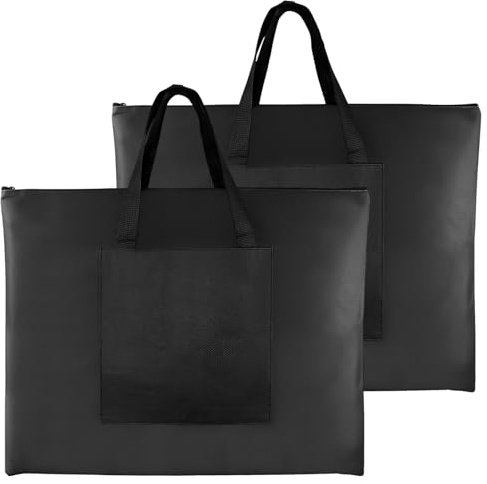 Oungy 2 cartelle portadocumenti A2 impermeabili con manico, formato A2, borsa per il trasporto per tavolo da disegno 68 x 53 cm, multifunzione, cartella per oggetti artistici, libri e