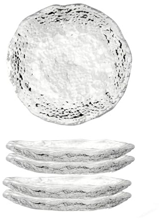 MCHERRY Bols de salsa de soja - Pequeños recipientes y cuencos para sumergir, 9 cm de diámetro, cuencos para sumergir de vidrio soplado con textura helada para condimentos, aperitivos - Juego de 5