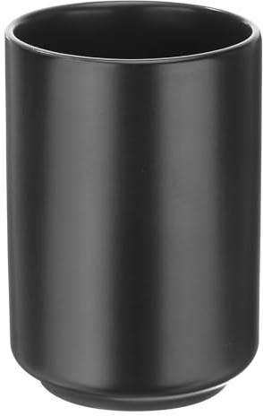 QUARKZMAN Tazas de Té de Cerámica Japonesa 8Oz / 240Ml Color Sólido Simple sin Asa Tazas de Té de Cerámica con Acabado Mate Cilíndricas para Té Matcha Vino Té Negro Café Bebidas, Negro