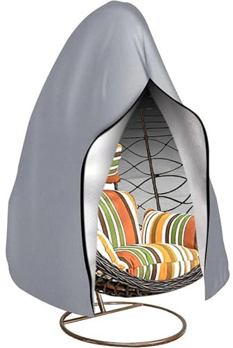 Funda Balancin Jardin Funda para silla colgante de patio, funda para silla colgante tipo huevo, funda impermeable y resistente al viento para muebles de jardín al aire libre Funda Columpio Jardin(Gray
