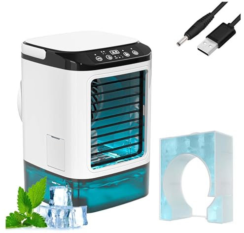 Con Caja De Hielo Aire Acondicionado Portatil, Aire Acondicionado Camper Atomización Silenciosa Aire Acondicionado Sin Instalacion