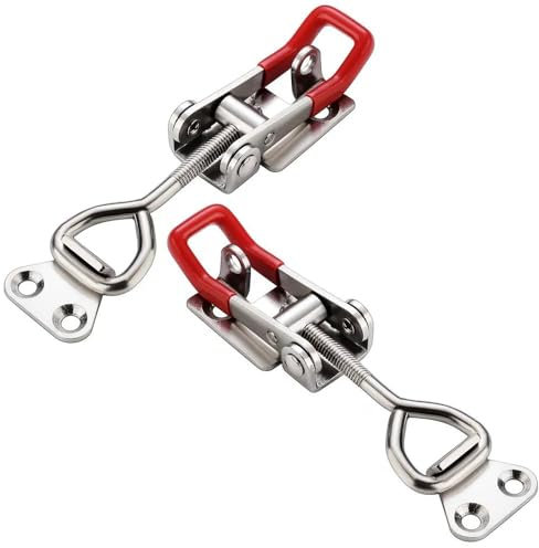 2PCS Stainless Steel Toggle Clamps - 122mm Lockable Latch, Adjustable Clamps for Box Drawer Cabinet