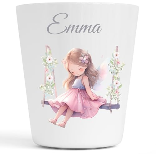 Générique Gobelet en Plastique pour Enfants | Gobelet Personnalisé avec Nom |Verre Plastique Incassable Personnalisé motif prince, château, fille, maison, renard (Fille balançoire)