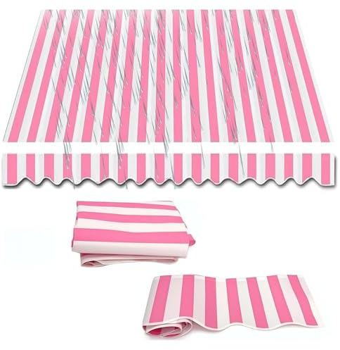 RRrawgff Retractable Awning Replacement Cloth 16x12ft/12x10ft/10x8ft/8x6.5ft Replacement Awning Fabric Outdoor Awning Cover Patio Sun Shade Canopy Polyester Canvas For Window Door(Pink,2x1.5m/6.5x5ft