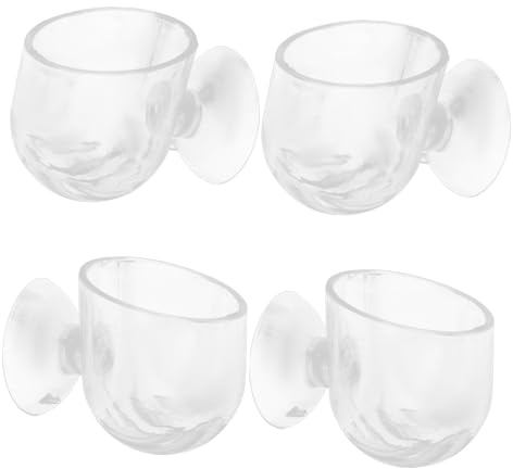 ibasenice 4 pièces Pot de Plantes Aquatiques pour Aquarium avec Ventouse Nourrisseur Multi Usage pour Poissons et Plantes Aquatiques Pot Acrylique Durable pour Culture Hydroponique