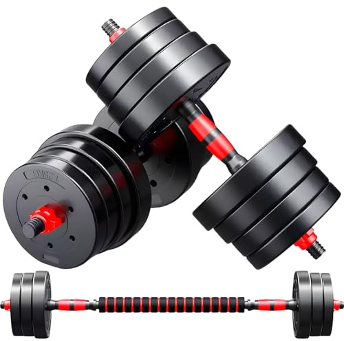 Kurzhantel-Set, 4-in-1 verstellbares Hantel-Set, verwendet als Langhantel, Kugelhanteln, Liegestütz-Ständer, Trainingsgerät, Heim-Fitness-Studio, Fitness für Männer und Frauen (40 kg)