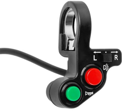 Interruptor de Manillar para Moto 22 mm, Interruptor Multifunción 3 en 1 con Claxon, Faro e Intermitentes, 7 Cables, Control Compacto para Scooter y Vehículo Eléctrico Ligero
