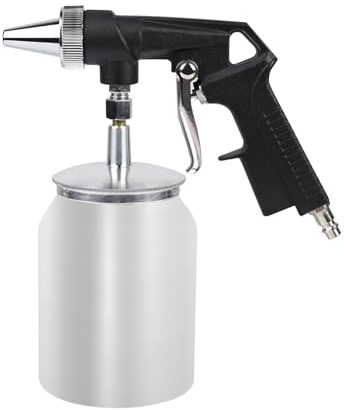Ruaizel Pistola Sabbiatrice per Compressore, Sabbiatrice con Serbatoio per Sabbia da 1L, Kit Pistola per Sabbiatrice con Ugello da 6mm, sabbiatura pneumatica per smerigliatura del vetro