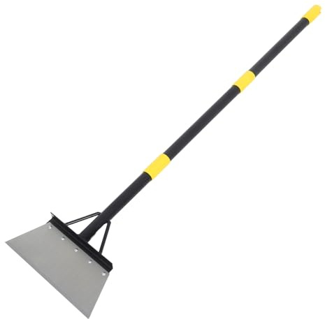 Veemoon Pala da Giardino Regolabile Manico lungo 127 CM Raschietto per Bordi Prato e Raschiaghiaccio in Acciaio al Carbonio Strumento Multifunzione per Diserbo Pulizia Vialetti e