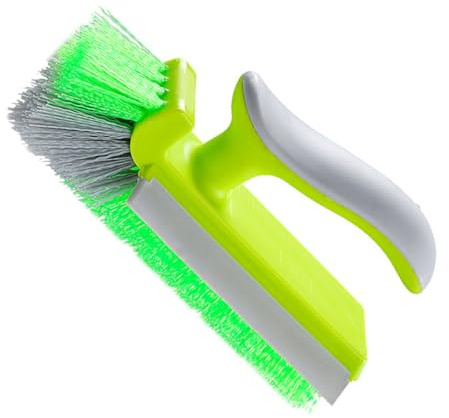 Phefop Cepillo para Fregar Esquinas, Cerdas de Plástico en Forma de V, Cepillo Eficiente para Limpieza de Azulejos y Lechada para Baños y Cocinas (Pasto Verde)