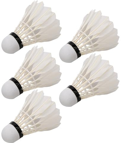 ANKROYU Pelotas de bádminton de Plumas de Primera Calidad, Volantes de Plumas de Pato duraderos Deportes de adiestramiento Interior y Exterior, 5 uds.