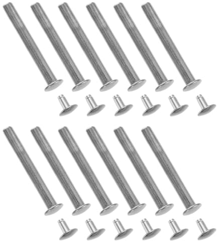 OSOLADY Kit de 12 Remaches de Repuesto para Abanicos Plegables de Mano, Pasadores de 3 Mm de Diámetro y 30 Mm de Longitud, Accesorios Metálicos Plateados para Reparación y Mantenimiento