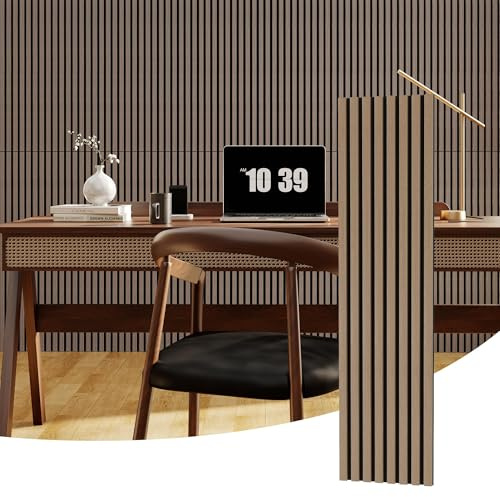 GarveeHome Paneles de pared acústicos 3D de madera, absorbentes de sonido, insonorizantes, diseño decorativo, moderno aislamiento acústico para interiores, fácil montaje, juego de 2, 120 x 30 cm
