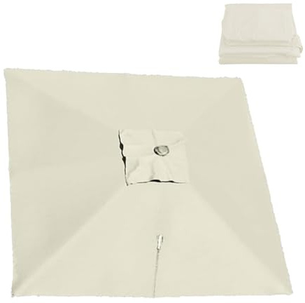 RTVGNSZSJL Auvent De Parapluie Déporté Carré Toile De Rechange Parasol De Jardin 8 Baleines 3x3m Couverture De Rechange pour Parasol Piscine Jardin Marché(Beige,3x3m (9.8x9.8ft))