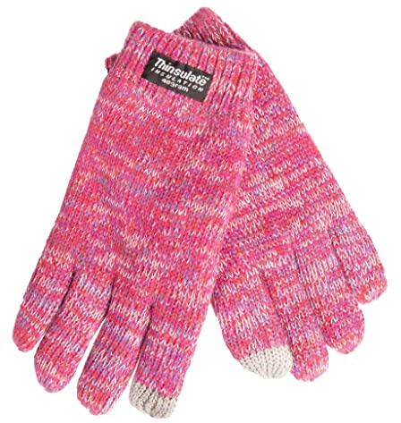 EEM Kinderhandschuhe, weiche Baumwolle, Thinsulate Thermofutter, Touchfunktion, pink mix L