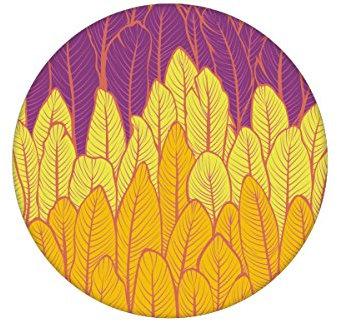 Gelb Rosa Streifentapete mit Feder Motiv passt zu Farben nach RAL - Vlies Tapete Streifen - GMM Design Deko für edle Wände (H: 2,6m B: 46,5cm)