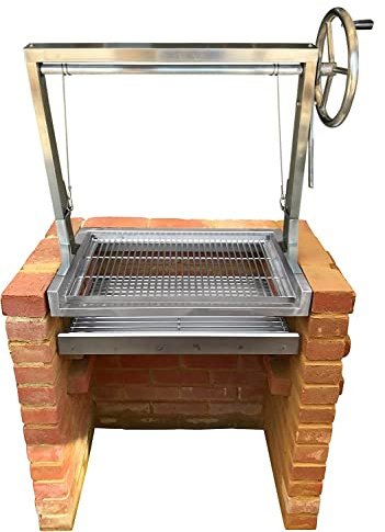 Stainless Built in Brick BBQ DIY Grill Kit with Argentinian Adjustable Heights - 67cm