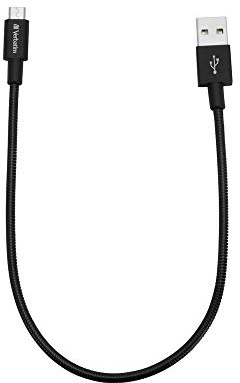 Verbatim Mikro USB Ladekabel, schwarz, robustes Ladekabel mit Knickschutz passend für Smartphones & Tablets mit Mikro-USB-Schnittstellen, 30 cm Kabel, USB Ladegerät, Handyladekabel