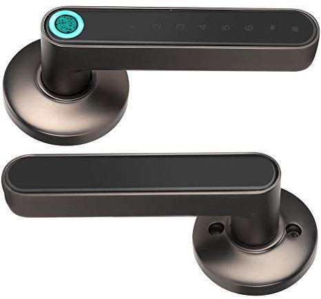 Fingerprint Door Lock, Zinc Alloy Fingerprint Door Lock, Home Security Lock, Keyless Entry, Bluetooth Lock, USB Charging Fingerprint Password Business Part for Home Bedroom Office(black)