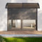 [en.casa] Marquesina para Puertas Tejadillo de Protección Toldo Exterior Terraza Techo para Balcón Diseño Arqueado de Policarbonato Aluminio 240 x 100 cm - Negro y Marrón