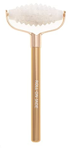 ROLL ON JADE - Rouleau Masseur Corps Quartz Cristal Body Slim - Roller Corps Drainant, Anti Rétention d'Eau, Jambes lourdes, Cellulite - Favorise la Circulation
