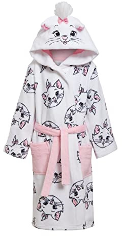 Disney Aristocats Marie Bademantel für Mädchen mit Kapuze aus Fleece