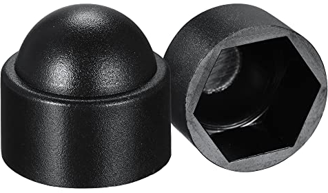 sourcing map 50 Stück Schutzkappen für Muttern aus Kunststoff M12 / 19mm Sechskantschrauben Abdeckung Schwarz
