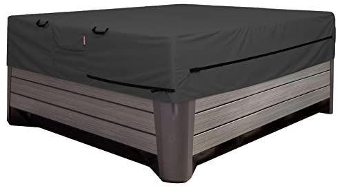 Porch Shield Square Hot Tub Cover - Waterproof Outdoor SPA Hard Cover Protector 80 x 80 inch, Black