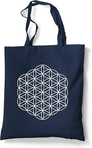 tradercat Jutebeutel bedruckt mit Motiv, Stoffbeutel bedruckt aus 100% Baumwolle - Tote Bag, Einkaufsbeutel, Einkaufstasche, Shopper und Baumwolltasche mit langen Henkeln, Blumenmotiv One Line Art