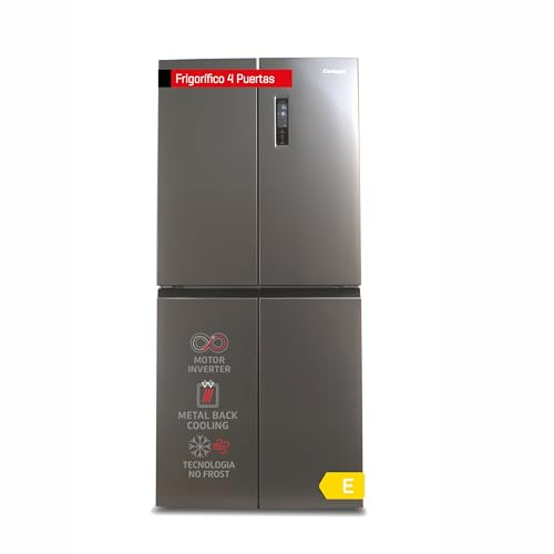 Corberó - Frigorífico 4 Puertas | CF4PH6830NFXMAD | 70x79,5x180 | Capacidad 421L | Inverter | No Frost | Metal Back Cooling | Ice Maker | Display Puerta | Fresh Box | Crisper | 39 Db | Inox