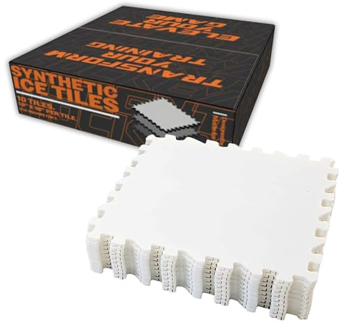 Potent Hockey Synthetic Ice Tile (10er-Pack) – Skatebare Fliesen für Eishockey Training – Realistisches Eisgefühl – Tragbar & einfache Montage – Eishockey Geschenk für Anfänger & Profis