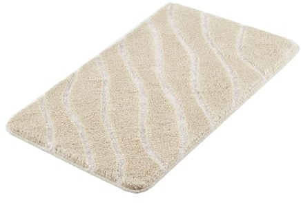 Kleine Wolke Badteppich Tram Caramel 80 x 140 cm | OEKO-TEX zertifiziert, rutschhemmende Unterseite, für Fußbodenheizung, maschinenwaschbar, 100% Polyacryl