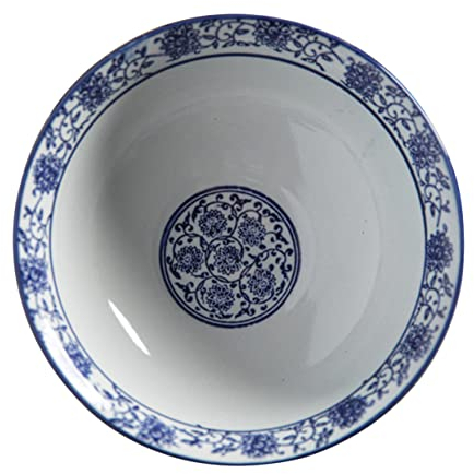 Ciieeo Cuenco De Porcelana Azul y Blanca Para Cocina Casera Cuenco De Para Servir Ensaladas De Estilo Chino