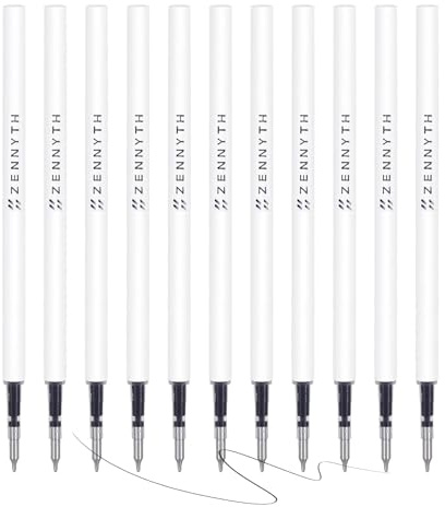 MengRan Ricariche per penna a scatto con inchiostro gel, punta fine da 0,5 mm, inchiostro ad asciugatura rapida, compatibili con Pilot G2 (ricariche originali per inchiostro gel, 10 pezzi, inchiostro