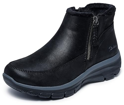 Skechers Bottines d'automne faciles à enfiler pour femme, noir, 39 EU