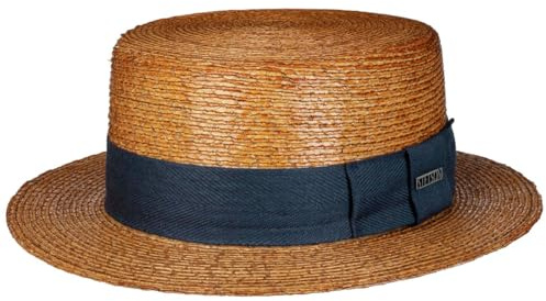Stetson Revenco Boater Palm Strohhut Einfarbig 100% Stroh Kreissäge-Form Damen Herren Frühjahr Sommer