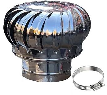 Drehbar Edelstahl Kaminhaube, Ventilator Mit Windantrieb, Schornsteinabdeckung, Drehbar Lüftungsaufsatz, Kaminaufsatz, Drehbarer Schornsteinaufsatz, Kaminhaube, für Garage, Küche ( Size : 250mm )
