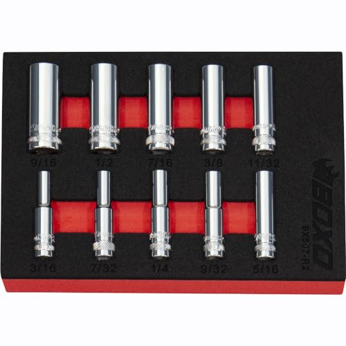 1/4 Imperial Deep Socket Set 12 Point 10 PCE BOXO BX507-R2