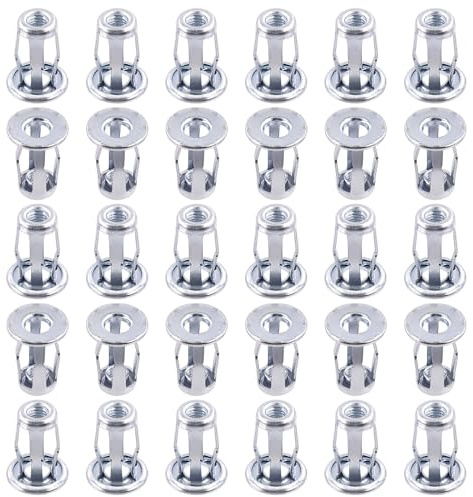 Rustark Lot de 30 ancrages métalliques M5 pour cavité Jack Nuts Petal Expansion Nuts Fine Assortiment de fixations résistantes Jack Petal Écrous pour mur creux tôle de fer