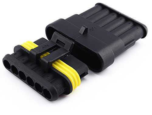 Kit de Clavijas de Conector Eléctrico a Prueba de Agua, Nuevo Conector de Cable Eléctrico a Prueba de Agua, Clavija de 1, 2, 3, 4, 5 y 6 Vías para Coche y Camión