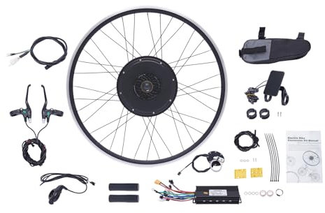 YUNRUX 28 29 Zoll Hinterrad Ebike Umbausatz Radsatz mit Digitaler Display-Gashebel für Elektro-Cart Bike 48v elektrisches Fahrrad Umbausatz für Elektrofahrrad-Hinterrad 1Kw（Keine Batterie）