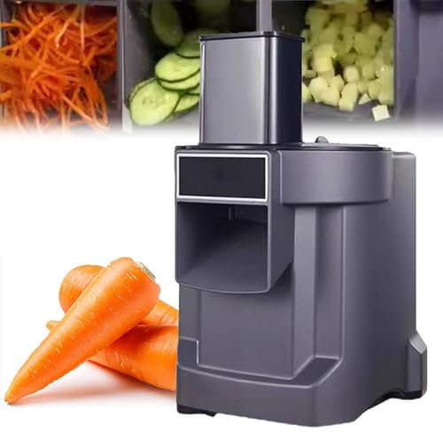 Cortador De Verduras Multifuncional Eléctrico, Entrada Y Salida De Gran Diámetro, Picadora De Verduras Comercial 3 En 1 para Cortar En Cubitos/Triturar/Rebanar Adecuado