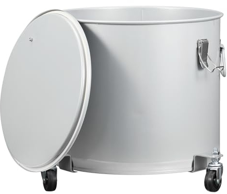 10 gal Fryer Grease Bucket, Oil Disposal Caddy, Steel Fryer Oil Transport Container With Rust-Proof Coating, Grease Can With Lid & Lock Clips & Filter Bag for Cooking Oil Filtering