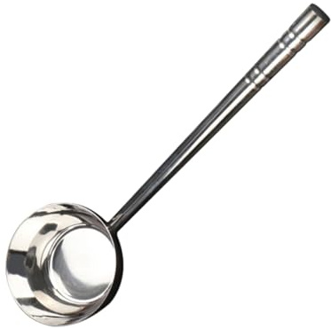 PRETYZOOM Cuchara De Fondo Plano Para Agua Cuchara De Mango De Acero Inoxidable Utensilio De Cocina Para Servir Sopas y Guisos La Cocina