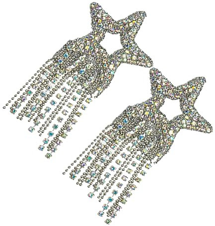 IWOWHERO 2stücke Glitzer Sterne Aufnäher Bügelbilder Mit Strass Für Kleidung Taschen Und Accessoires Dekorative Flicken Im Sternen-design Für Kreative Nähprojekte Handgemacht Und