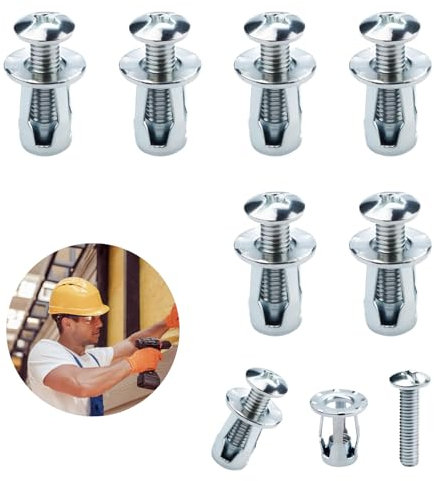 eupdd 50 pezzi Tasselli per Cavità: M6×25mm Acciaio Inossidabile Dadi a Petalo, M6 Dadi di Espansione, Jack Nuts, Tasselli a Espansione, Dadi ad espansione, Fissaggi per Porte Cave, Lamiera