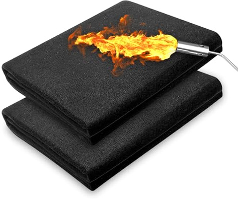 VVFLED 2 Pack Carbon Felt Welding Blanket Fireproof, 5mm Thickened Soldering Mat Heat Resistant Up to 1800°F, Flame Retardant Fabric Pad for Grill Stove Soldering Welders Plumbers, 23x35 inches