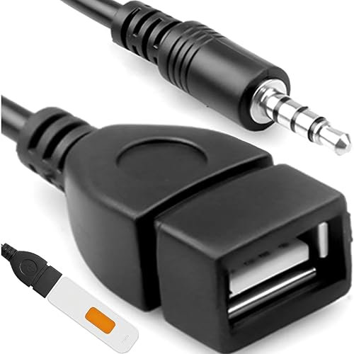 USB to 3.5mm Jack Audio Adapter, AUX To USB Adapter 3.5mm Male Audio Jack, USB to Aux Audio Converter Cable Adapter Car Stereo Cable, Audio/MP3/CD Player/External U Disk/Speaker/Car Aux Port etc
