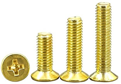 10-100 Stück M2 / M2.5 / M3 / M4 Messing Flachkopf Maschinengewinde Kupfer Kreuz Senkkopfschrauben(20Pcs M 4x30mm)