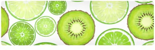 ZRWLUCKY Runner da tavola per piatti caldi, sottopentola, resistente al calore e impermeabile, per pentola a pressione, 90 x 30 cm, colore: verde kiwi lime e oro limone
